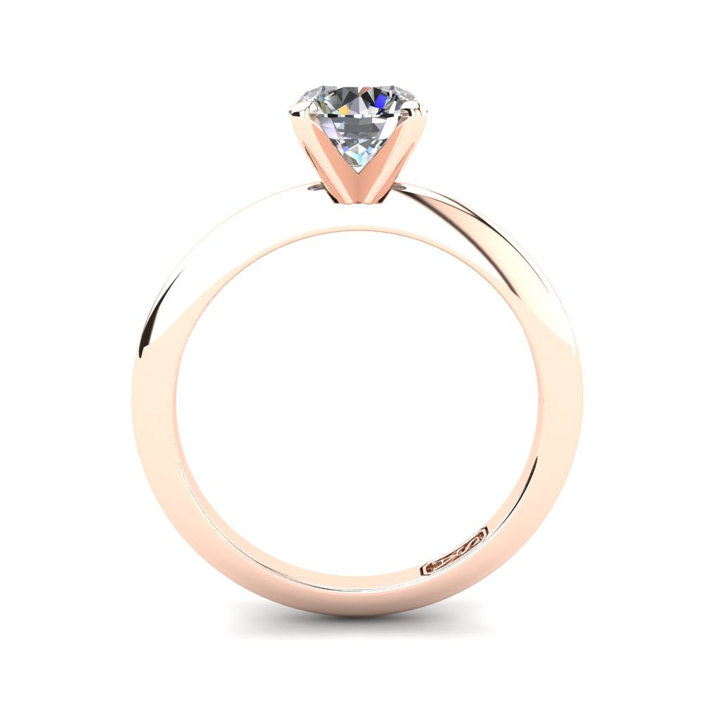 18kt Rose Gold, Solitaire Setting with Knife Edge Band