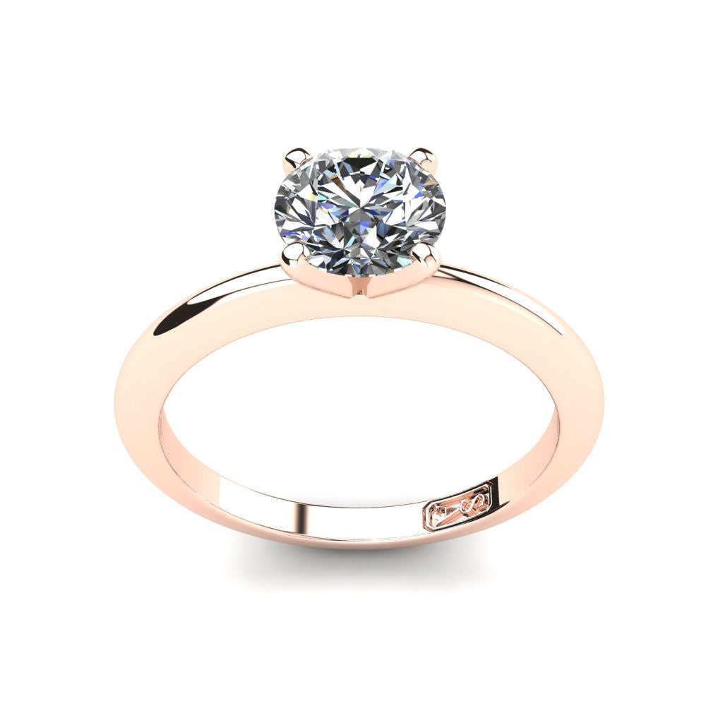 18kt Rose Gold, Solitaire Setting with Knife Edge Band