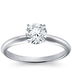 Classic Four Prong Engagement Ring in Platinum