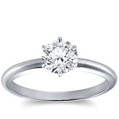 Classic Six Prong Engagement Ring in Platinum