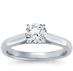 Tapered Cathedral Engagement Ring in Platinum