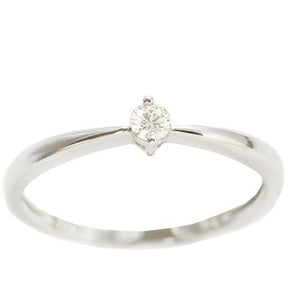 Round Brilliant prong set Diamond ring in 18kt White gold