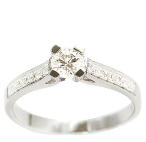 Cathedral Pave' Diamond engagement ring set in 18kt White gold (1/2ct. tw.)