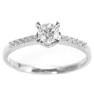 Classic four prong Diamond engagement ring set in 18kt White gold (3/8ct. tw.)