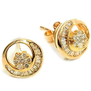 Diamond earrings set in 18kt Yellow gold (1/3 ct.tw.)