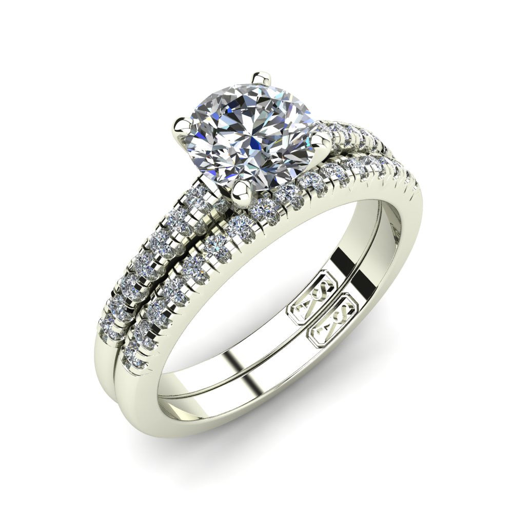 Petite U Claw Set Diamond Wedding Band
