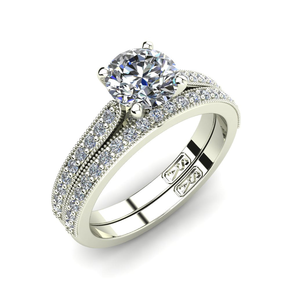 Grain Set Diamond Wedding Band