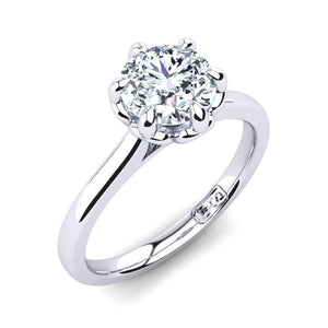 Platinum Solitaire With Petal Setting