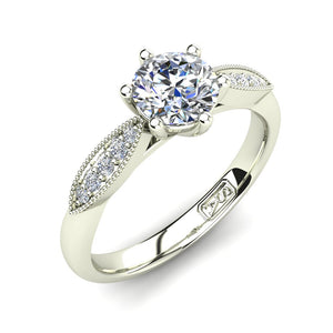 'Elise' Round Brilliant Cut Engagement Ring