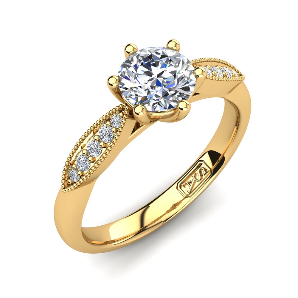 'Elise' Round Brilliant Cut Engagement Ring