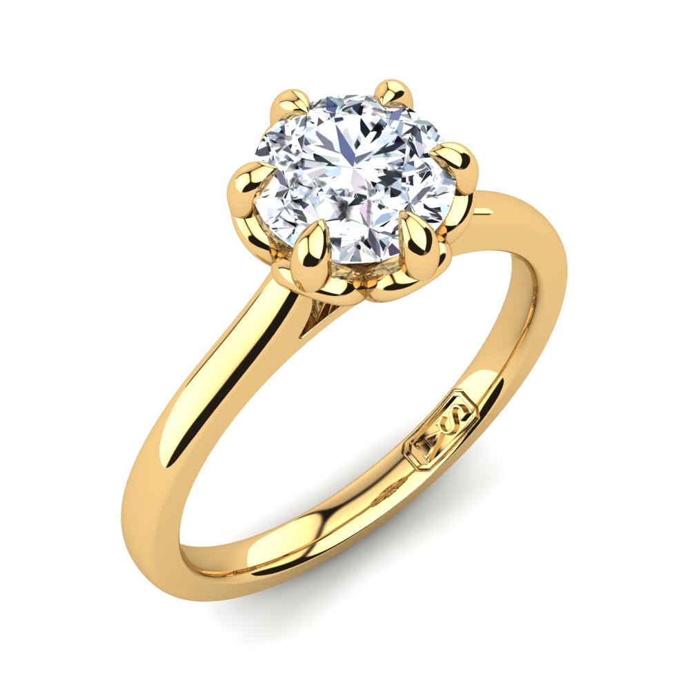 'Tulip' Round Brilliant Cut Engagement Ring