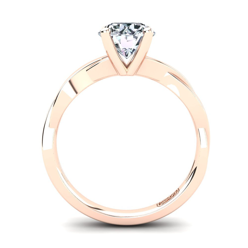 18kt Rose Gold Solitaire 4 Claw Setting with Twist Band