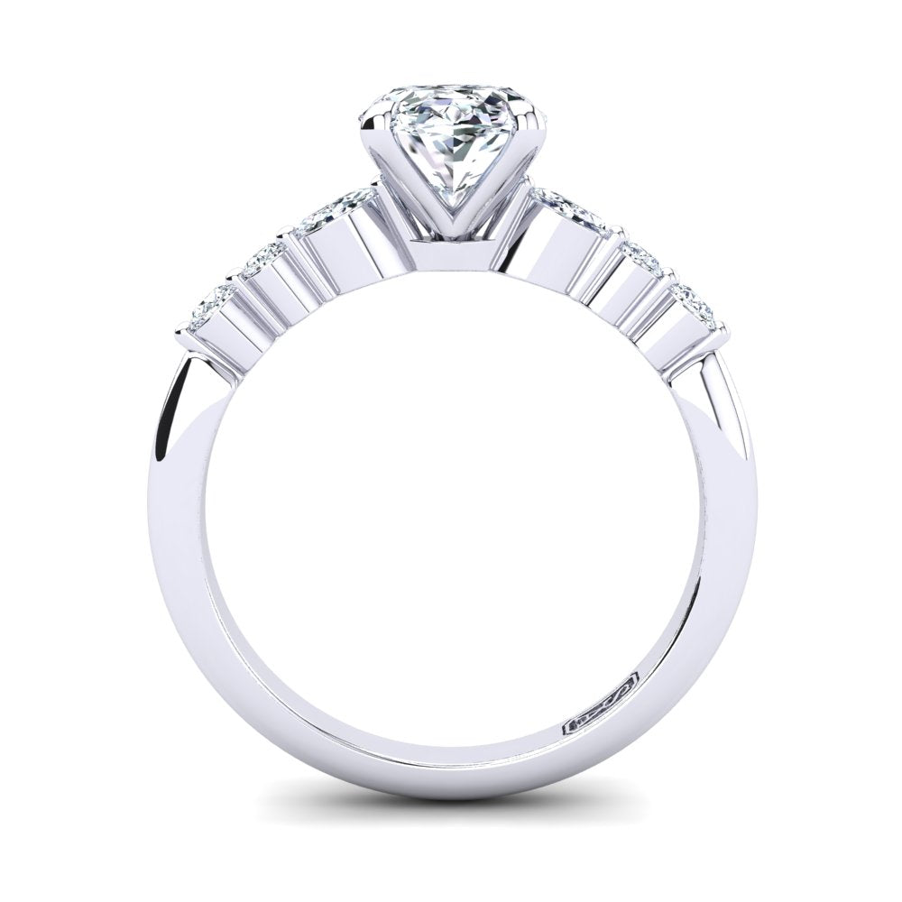'Stacy' Oval Cut Engagement Ring