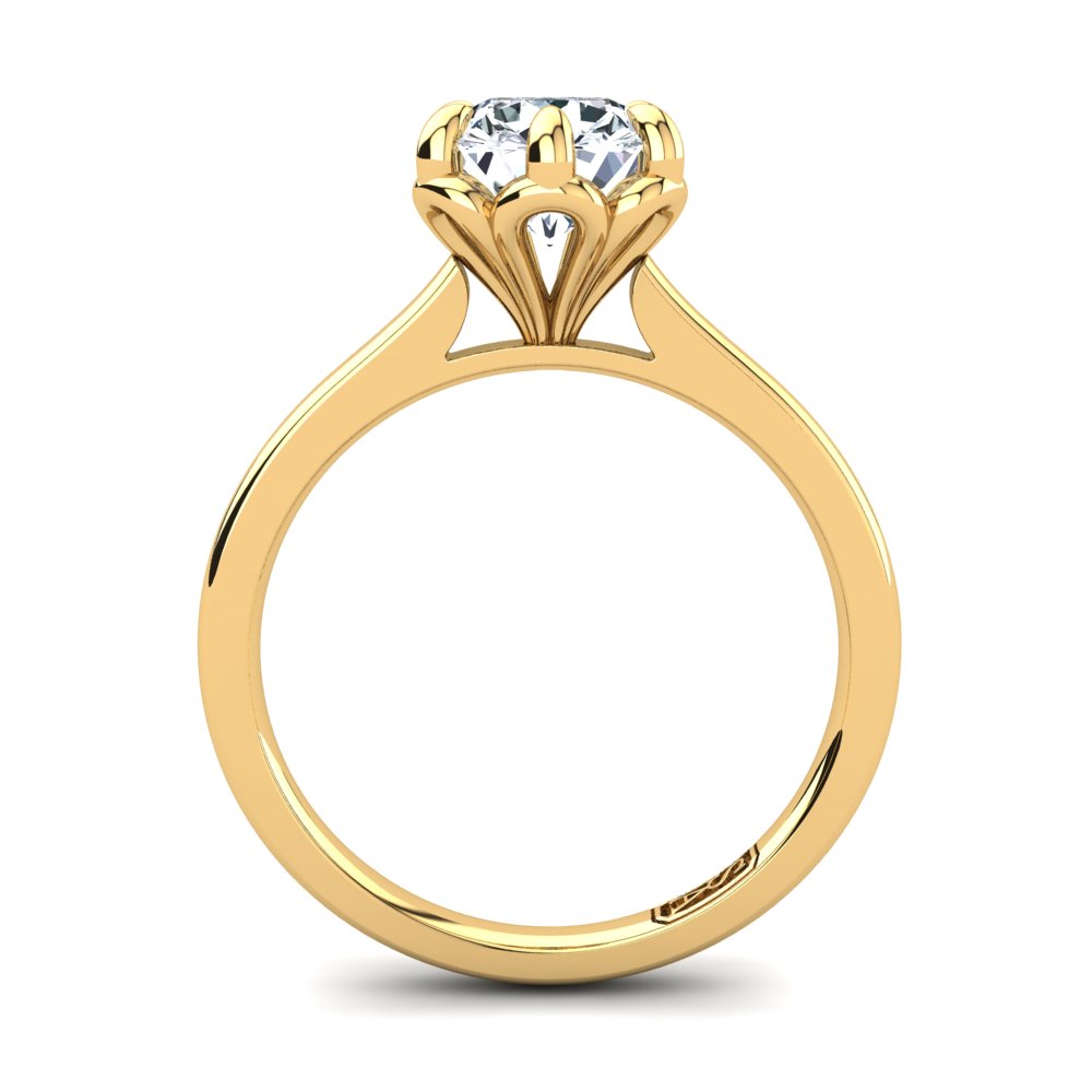 18kt Yellow Gold Solitaire With Petal Setting