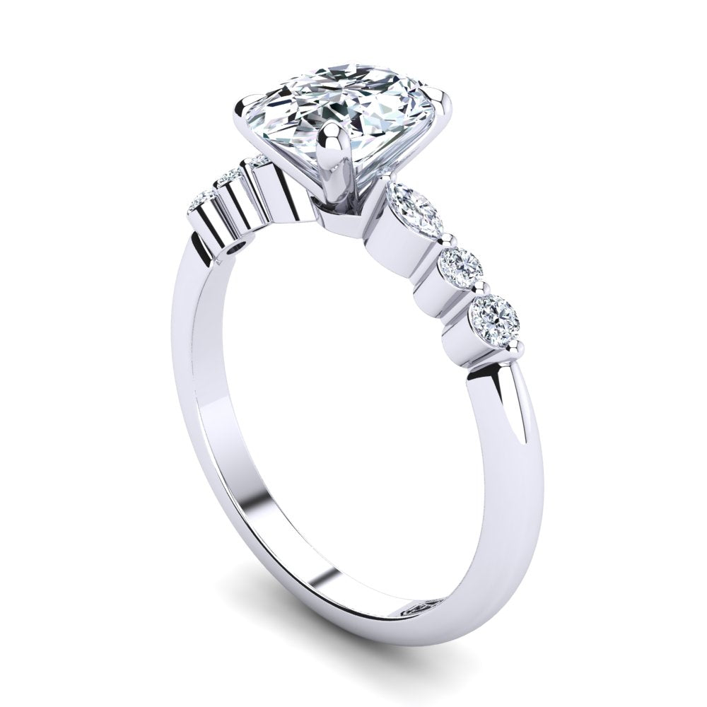 'Stacy' Oval Cut Engagement Ring