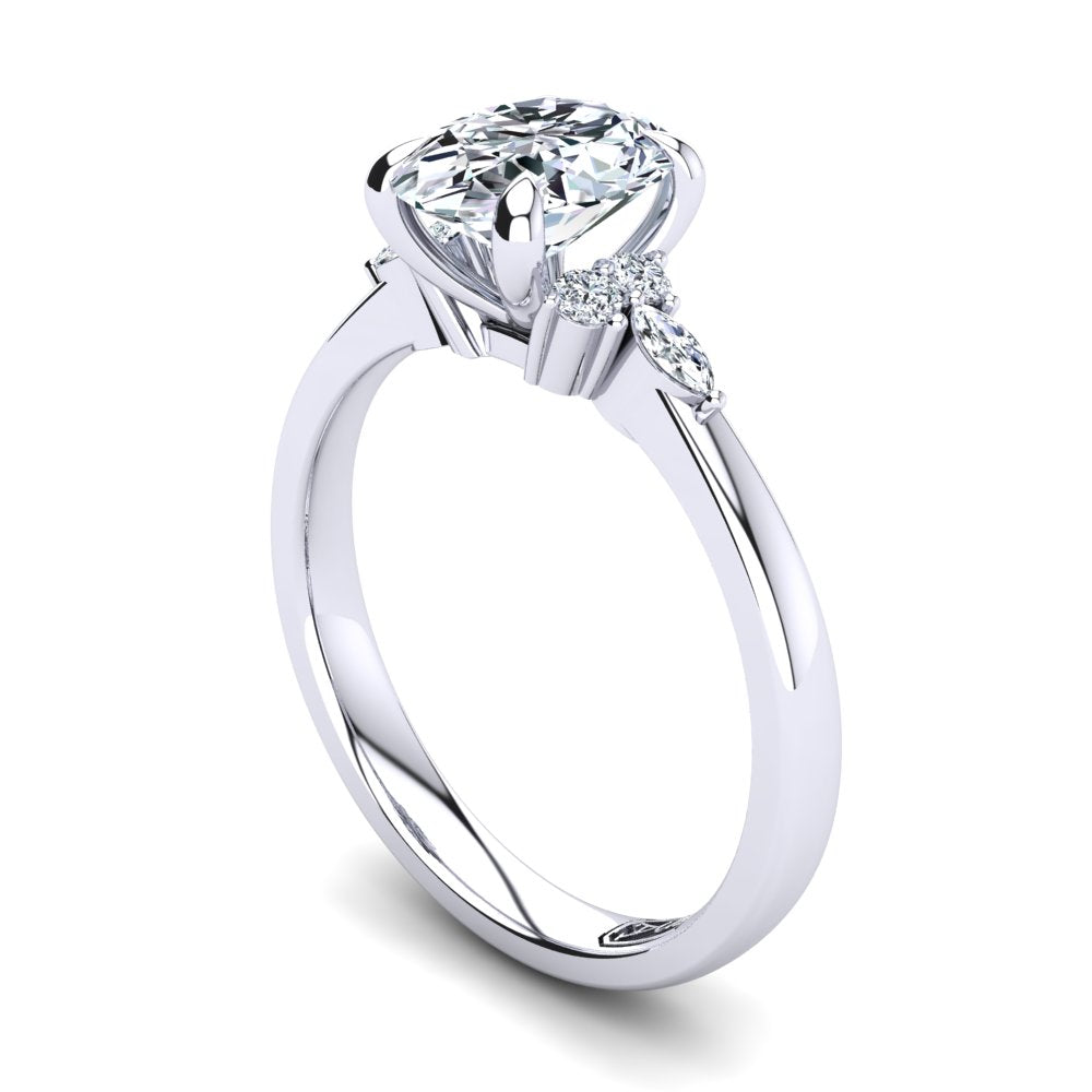 'Edith' Oval Cut Engagement Ring