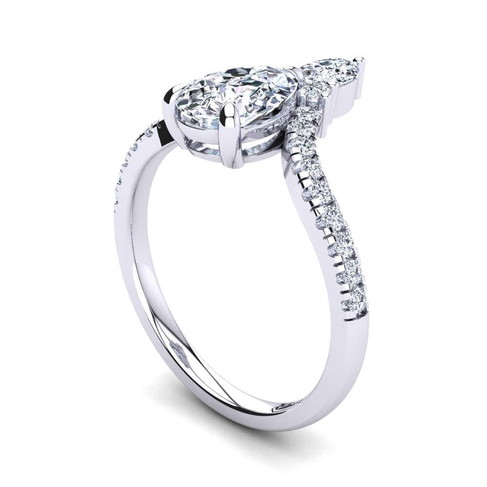 'Paige' Pear Cut Engagement Ring