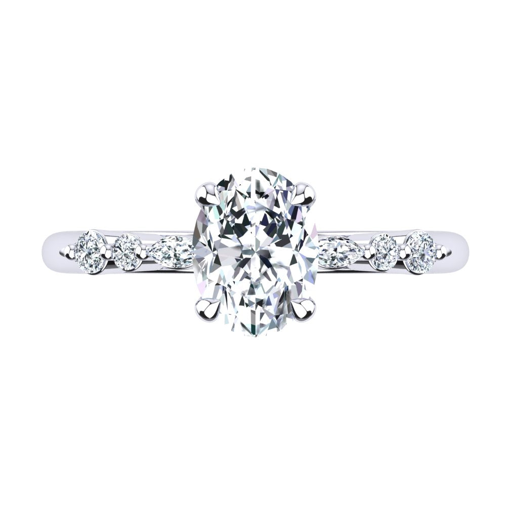 'Stacy' Oval Cut Engagement Ring