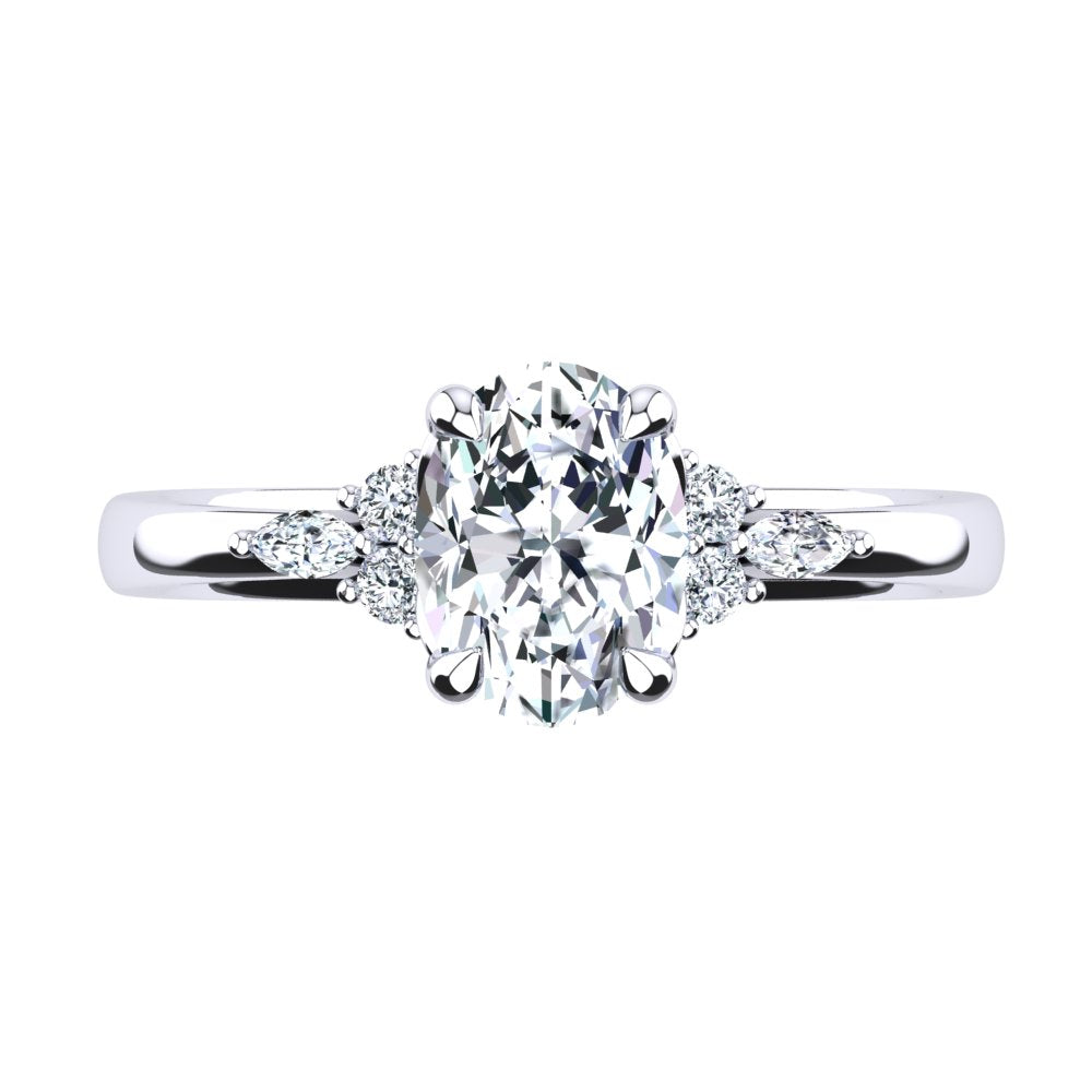 'Alex' Oval Cut Engagement Ring