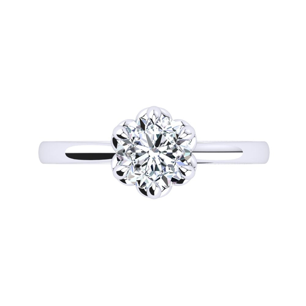 Platinum Solitaire With Petal Setting