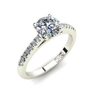 18kt White Gold, Solitaire Setting with Accent Stones