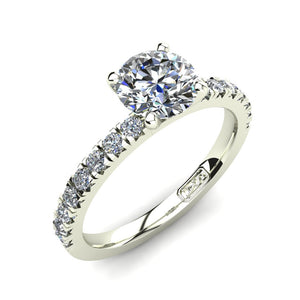 18kt White Gold, Solitaire Setting with Claw set Accent Stones