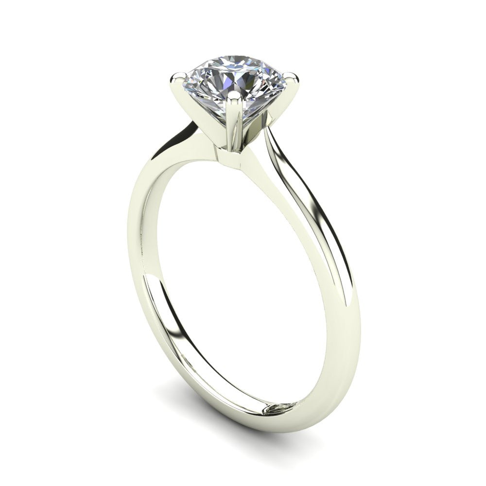 Platinum, Solitaire Setting with Rounded Band