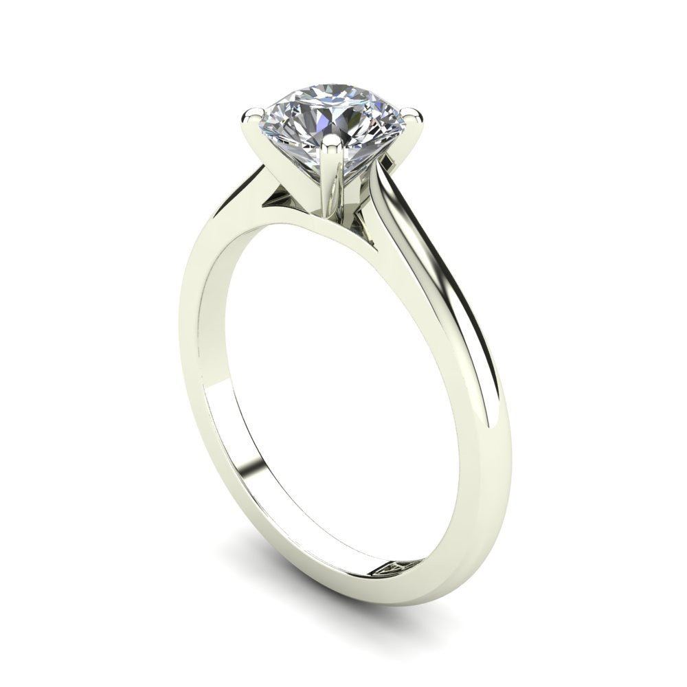 Platinum, Solitaire Setting with Cathedral Band