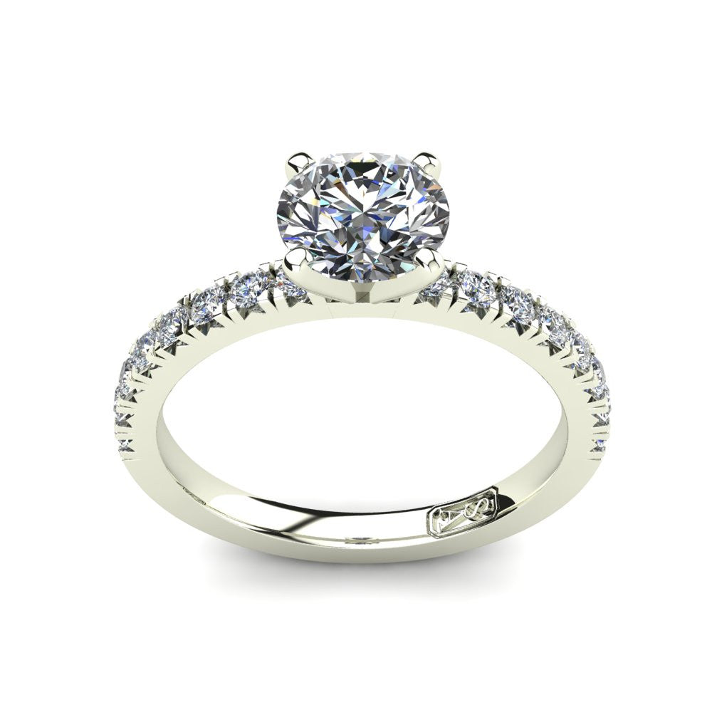 Platinum, Solitaire Setting with Claw set Accent Stones