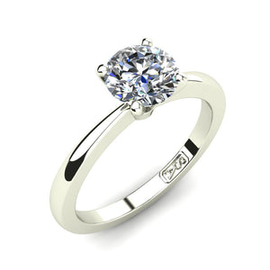 18kt White Gold, Solitaire Setting with Tapered Band