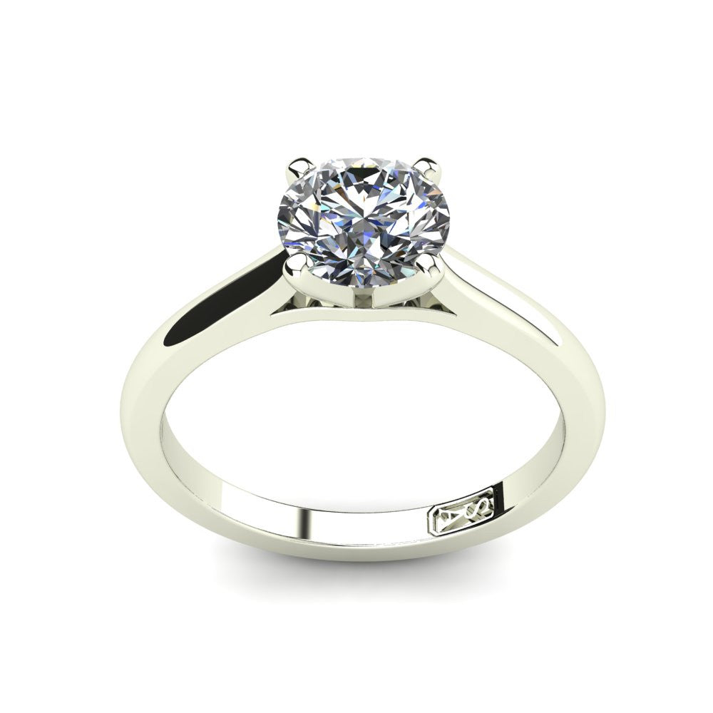 Platinum, Solitaire Setting with Cathedral Band