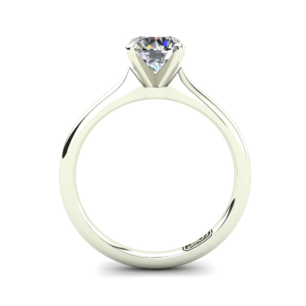 Platinum, Solitaire Setting with Rounded Band