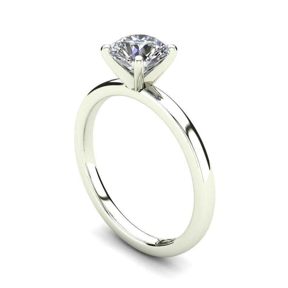 Platinum, Solitaire Setting with Flat Round Band