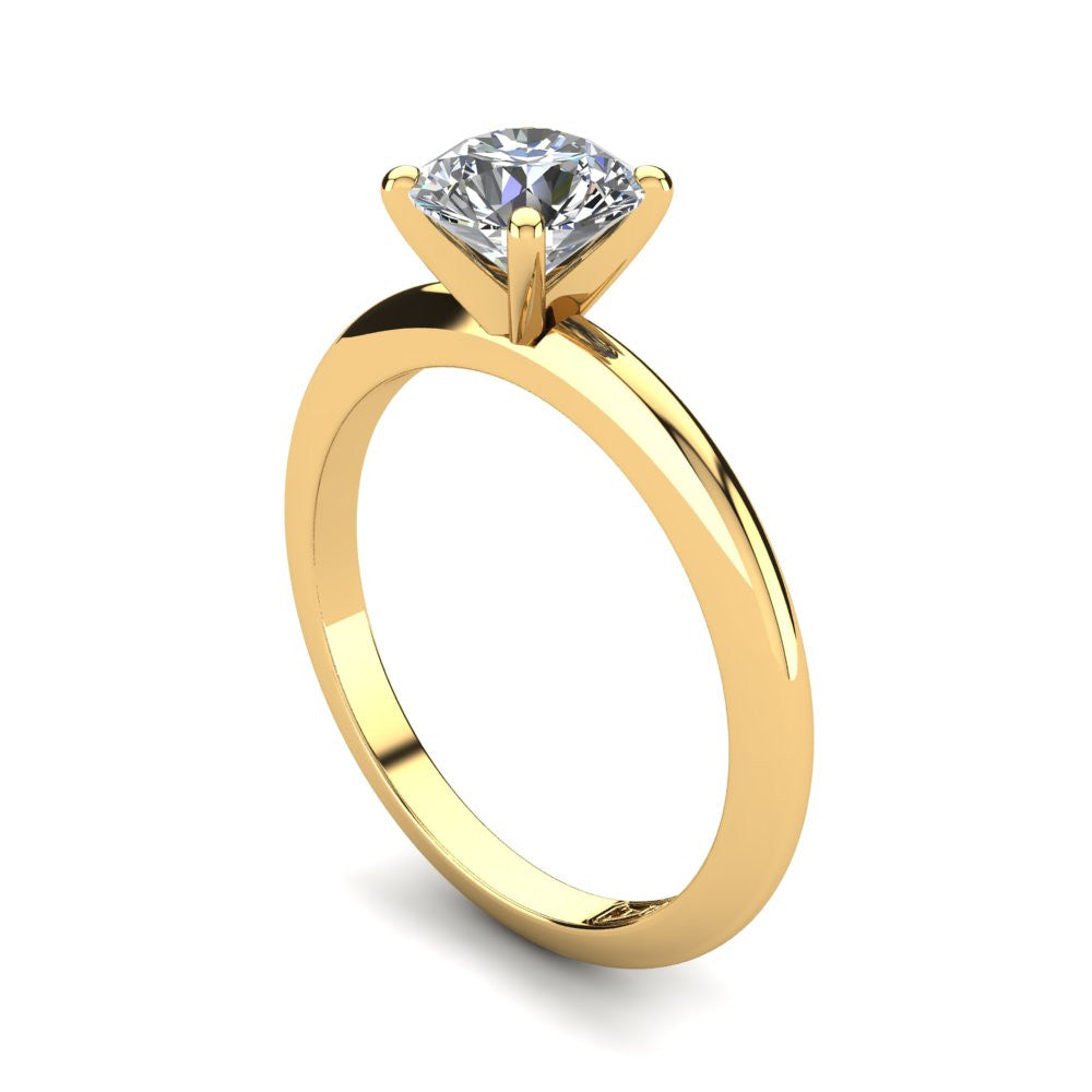 18kt Yellow Gold, Solitaire Setting with Knife Edge Band