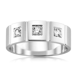 Vertical Channel Diamond Mens Ring