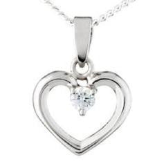 Heart shape pendant with diamond